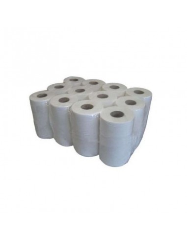 Hand drying paper roll mini bilayer pure cellulose white color 25cm pre-crop size 20cm x 70m