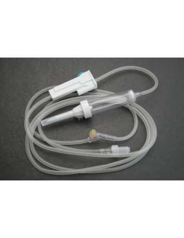 Gravity infusion set with air vent...