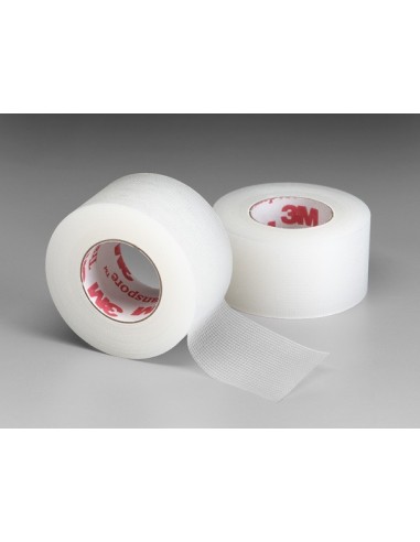 Adhesive tape transpore plastic 1.25 cm x 9.14 m 24 unit box
