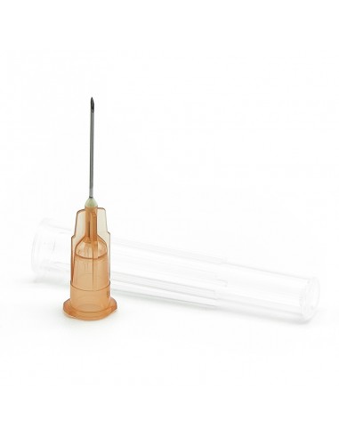 Hypodermic needle 25G 0.5 mm x 16 mm 100 unit box orange color