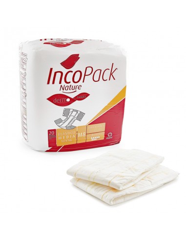 Adult incontinence night diaper elastic Incopack nature size M 20 unit pack