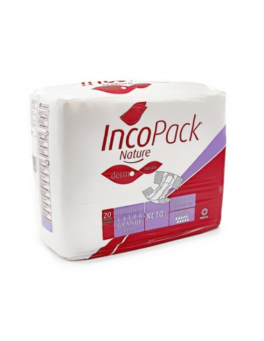 Pañal incontinencia para adulto Incopack nature extra grande maxi talla XL10+ paquete 20 uds