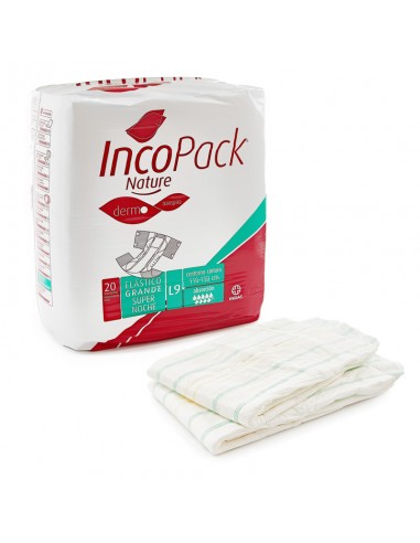 Adult incontinence supernight diaper elastic Incopack nature size L 20 unit pack