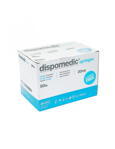 Three piece syringe 20 ml luer 50 unit box
