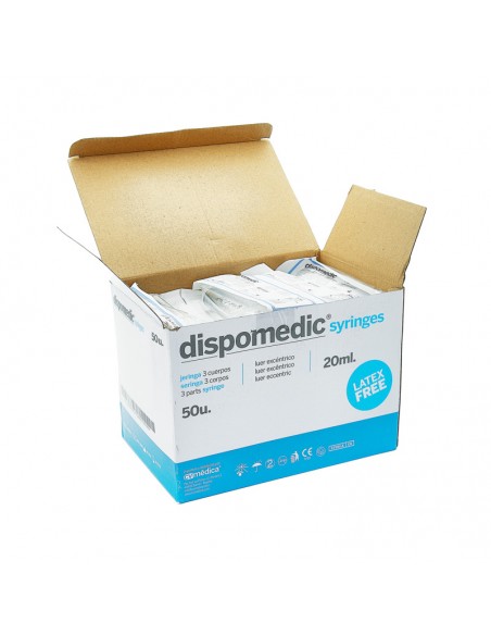 Three piece syringe 20 ml luer 50 unit box
