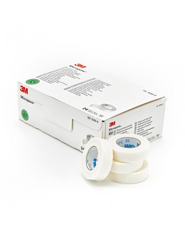 Adhesive tape micropore paper white color 1.25 cm x 9.14 m 24 unit box