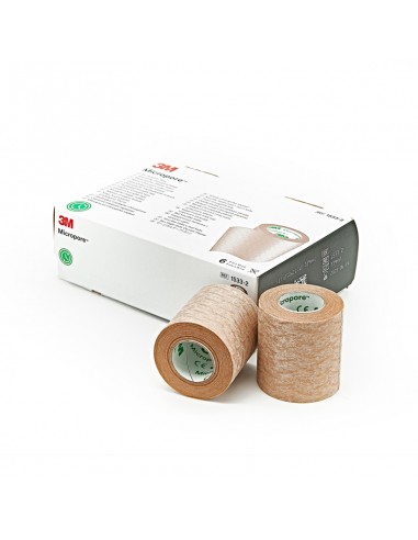 Adhesive tape micropore paper skin color 5 cm x 9.14 m 6 unit box