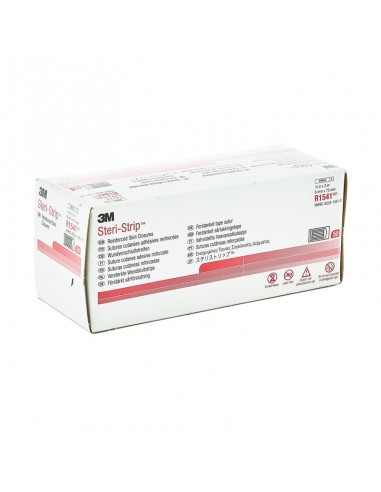 Adhesive skin suture steri-strip 6 mm x 75 mm 3 strip packet 50 packet box