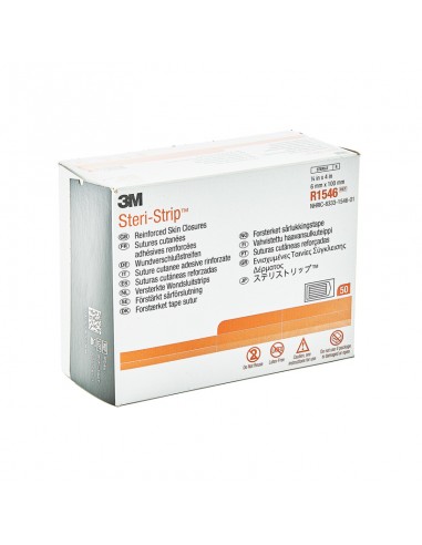 Adhesive skin suture steri-strip 6 mm x 100 mm 10 strip packet 50 packet box
