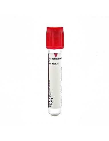 Tubo de vacío de extracción de sangre BD Vacutainer® 5ml caja 100 uds tapón rojo