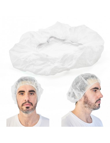 Gorro sanitario desechable polietileno blanco bolsa 10 uds