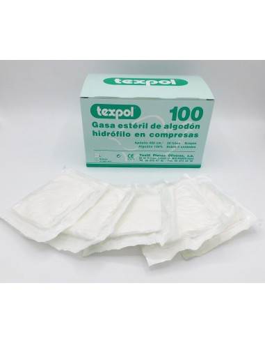 Sterile gauze 20 x 20 cm 8 layers on 5 units box 100 units