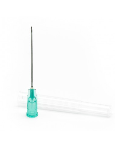 Hypodermic needle 21G 0.8 mm x 25 mm 100 unit box  green color