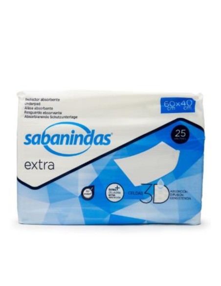 Soaker pads Sabanindas Extra 60 x 40 cm 25 unit pack